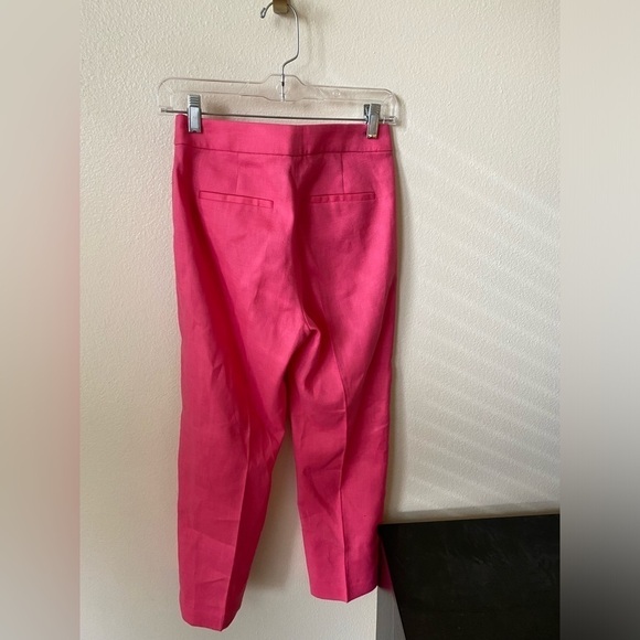 J.Crew Women’s Kate Straight Leg Linen Blend Pants Pink Size 00 Business Casual - Picture 3 of 11
